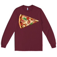 Burgundy pizza slice Long Sleeve Tee - AdoDesignShop