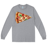 Heather Grey pizza slice Long Sleeve Tee - AdoDesignShop