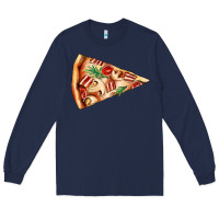 Navy pizza slice Long Sleeve Tee - AdoDesignShop