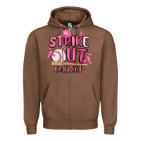 Chestnut strike out cancer baseball Zipper Hoodie - MaliasSmallBusiness