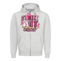 Dove Grey strike out cancer baseball Zipper Hoodie - MaliasSmallBusiness