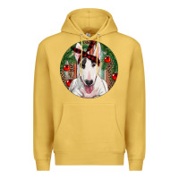 Antique Gold Christmas Bull Terrier Premium Hoodie - RanaPortraitStore
