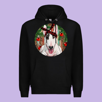 Christmas Bull Terrier Premium Hoodie Designed By Ranaportraitstore