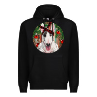 Black Christmas Bull Terrier Premium Hoodie - RanaPortraitStore