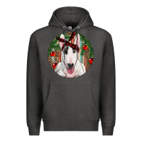Charcoal Heather Christmas Bull Terrier Premium Hoodie - RanaPortraitStore