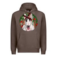 Coffee Christmas Bull Terrier Premium Hoodie - RanaPortraitStore
