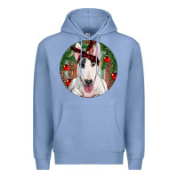 Colony Blue Christmas Bull Terrier Premium Hoodie - RanaPortraitStore