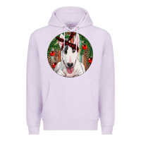 Lilac Christmas Bull Terrier Premium Hoodie - RanaPortraitStore