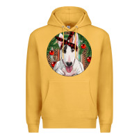 Mustard Christmas Bull Terrier Premium Hoodie - RanaPortraitStore