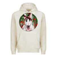 Oatmeal Heather Christmas Bull Terrier Premium Hoodie - RanaPortraitStore