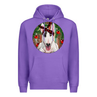 Purple Christmas Bull Terrier Premium Hoodie - RanaPortraitStore