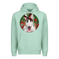 Seafoam Christmas Bull Terrier Premium Hoodie - RanaPortraitStore