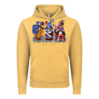 Vintage Mustard USA 4th of July gnomes  4th of july Vintage Hoodie - CowGirlArtShop