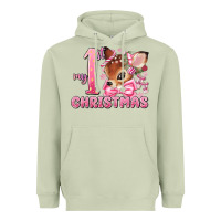 Matcha my first christmas pink reindeer Heavyweight Hoodie - MaliasSmallBusiness