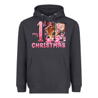 Smoke my first christmas pink reindeer Heavyweight Hoodie - MaliasSmallBusiness