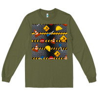Army Green construction signs seamless pattern Long Sleeve Tee - BundleAndBundleShop