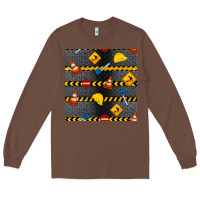Chestnut construction signs seamless pattern Long Sleeve Tee - BundleAndBundleShop