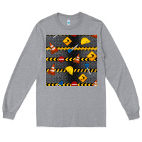 Heather Grey construction signs seamless pattern Long Sleeve Tee - BundleAndBundleShop