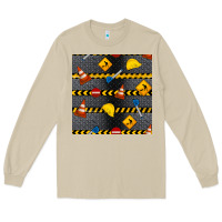 Mushroom construction signs seamless pattern Long Sleeve Tee - BundleAndBundleShop
