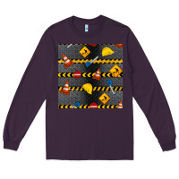 Plum construction signs seamless pattern Long Sleeve Tee - BundleAndBundleShop