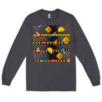 Smoke construction signs seamless pattern Long Sleeve Tee - BundleAndBundleShop