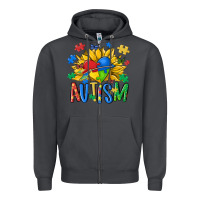 Smoke austism sunflower Zipper Hoodie - MaliasSmallBusiness