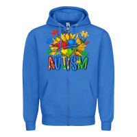 True Royal austism sunflower Zipper Hoodie - MaliasSmallBusiness