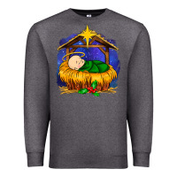 Charcoal Heather baby jesus Premium Sweatshirt - MaliasSmallBusiness