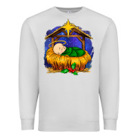 Dove Grey baby jesus Premium Sweatshirt - MaliasSmallBusiness