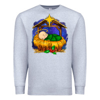 Heather Grey baby jesus Premium Sweatshirt - MaliasSmallBusiness