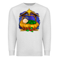 Oatmeal Heather baby jesus Premium Sweatshirt - MaliasSmallBusiness