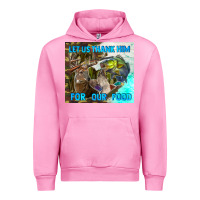 Fuchsia Pink let us thank hım for our food Urban Hoodie - TumblerDesignByShophia
