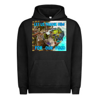 Pigment Black let us thank hım for our food Urban Hoodie - TumblerDesignByShophia