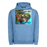 Pigment Pebble Blue let us thank hım for our food Urban Hoodie - TumblerDesignByShophia