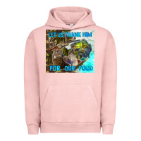 Pigment Salmon let us thank hım for our food Urban Hoodie - TumblerDesignByShophia