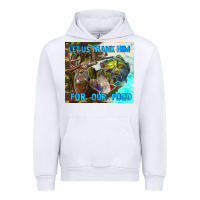 White let us thank hım for our food Urban Hoodie - TumblerDesignByShophia