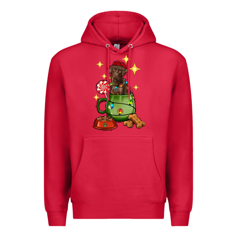 Christmas Coffee Cup With Labrador Premium Hoodie by RanaPortraitStore | Teevron