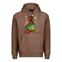 Chestnut Christmas coffee cup with Labrador Premium Hoodie - RanaPortraitStore