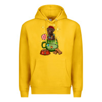 Lemon Christmas coffee cup with Labrador Premium Hoodie - RanaPortraitStore
