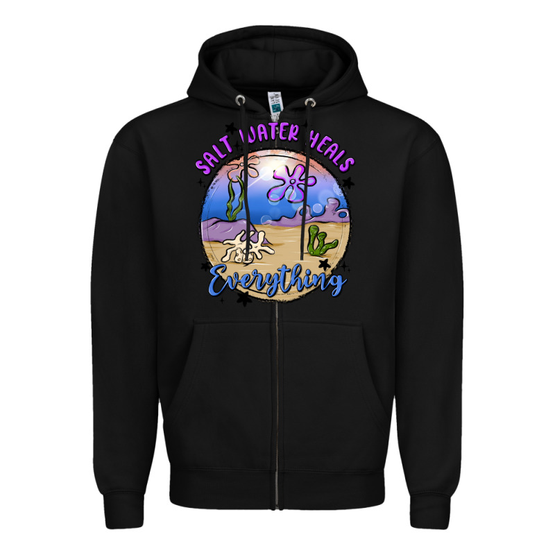 Salt Water Heals Everything Zipper Hoodie by MaliasSmallBusiness | Teevron