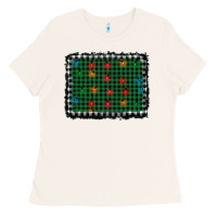 Bone christmas buffalo plaid and lights background Ladies Tee - AdoDesignShop