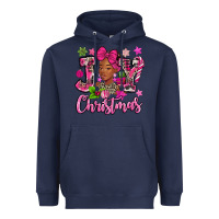 Navy pink christmas joy black woman Heavyweight Hoodie - MaliasSmallBusiness