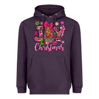 Plum pink christmas joy black woman Heavyweight Hoodie - MaliasSmallBusiness