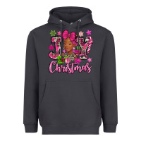 Smoke pink christmas joy black woman Heavyweight Hoodie - MaliasSmallBusiness