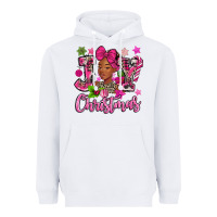 White pink christmas joy black woman Heavyweight Hoodie - MaliasSmallBusiness