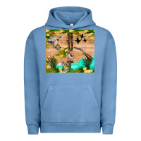 Pigment Pebble Blue hunting life Urban Hoodie - TumblerDesignByShophia