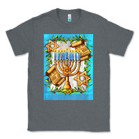 Charcoal Heather candlestick with parchment Classic Tee - AdoDesignShop