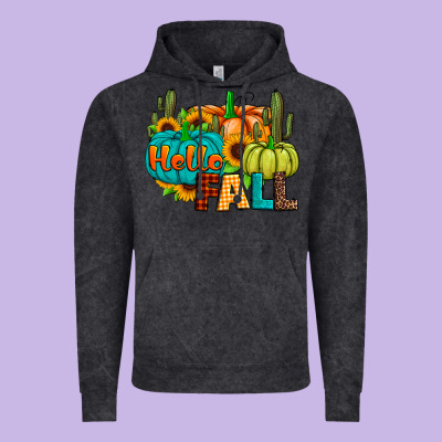 Hello Fall Vintage Hoodie Designed By Jahusdesignshop