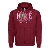 Burgundy hope nobody fights alone Zipper Hoodie - MaliasSmallBusiness