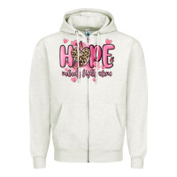 Oatmeal Heather hope nobody fights alone Zipper Hoodie - MaliasSmallBusiness
